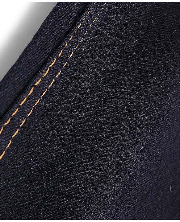 Babyhug Denim Full Length Washed Jeans with Stretch Solid Colour - Black