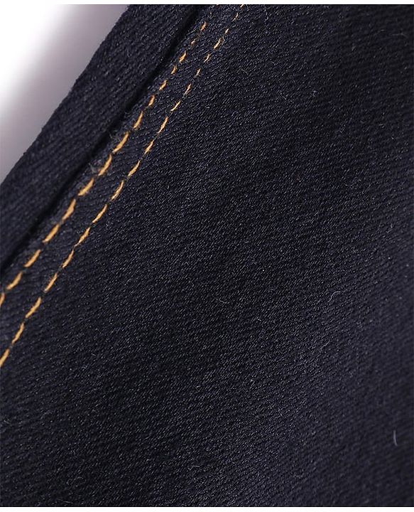 Babyhug Denim Full Length Washed Jeans with Stretch Solid Colour - Black