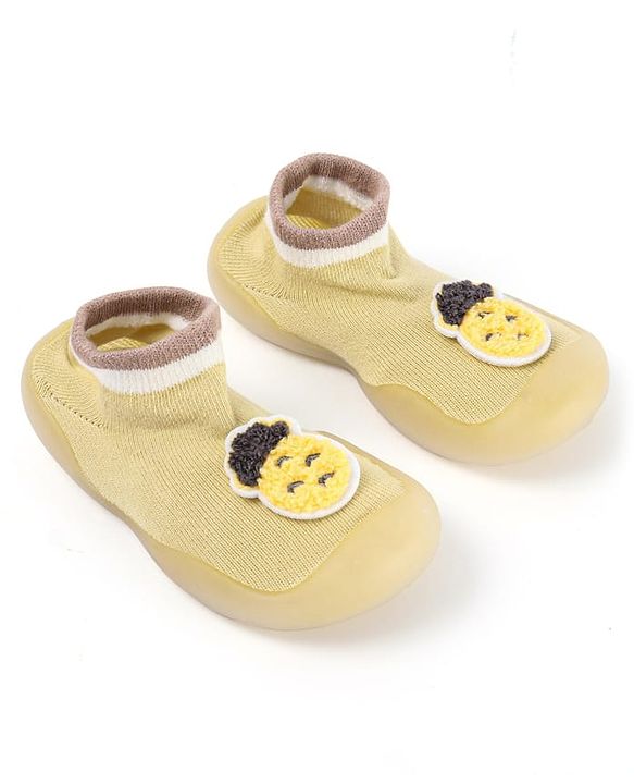 Cute Walk by Babyhug Slip On Sock shoes - Orange