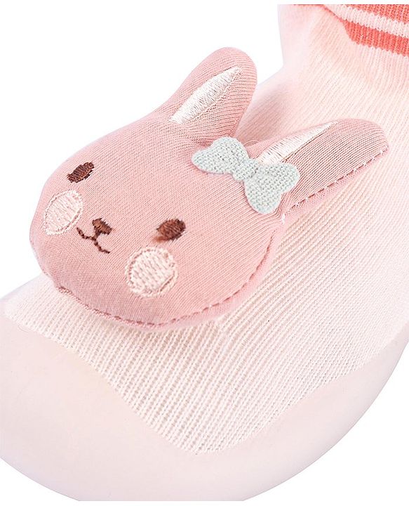 Cute Walk by Babyhug Teddy Applique Slip On Sock Shoes - Green