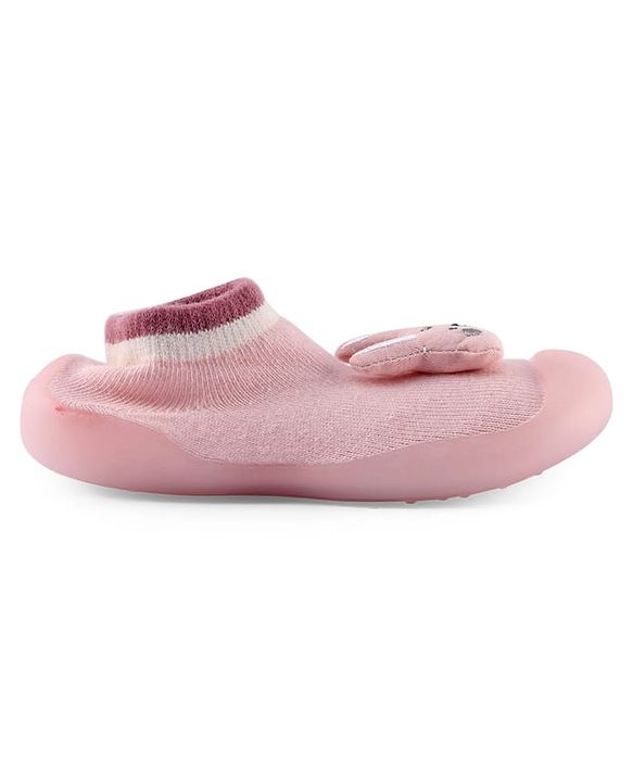 Cute Walk by Babyhug Socks Shoes Dino Applique - Pink