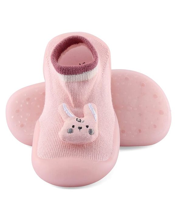 Cute Walk by Babyhug Socks Shoes Dino Applique - Pink