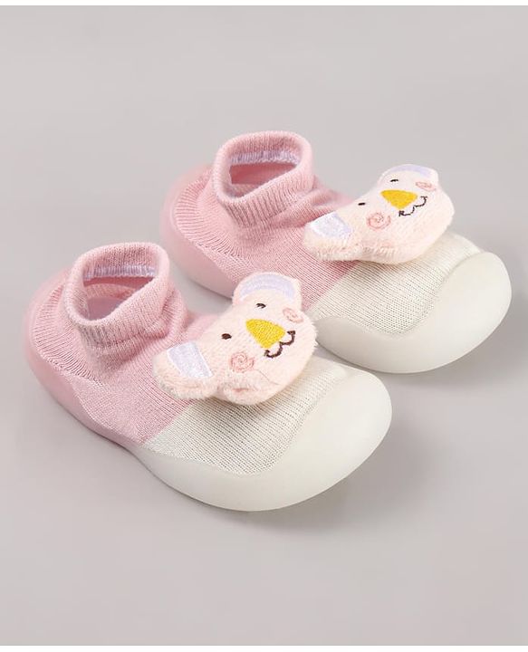 Cute Walk by Babyhug Koala Bear Applique Slip On Sock Shoes - Green
