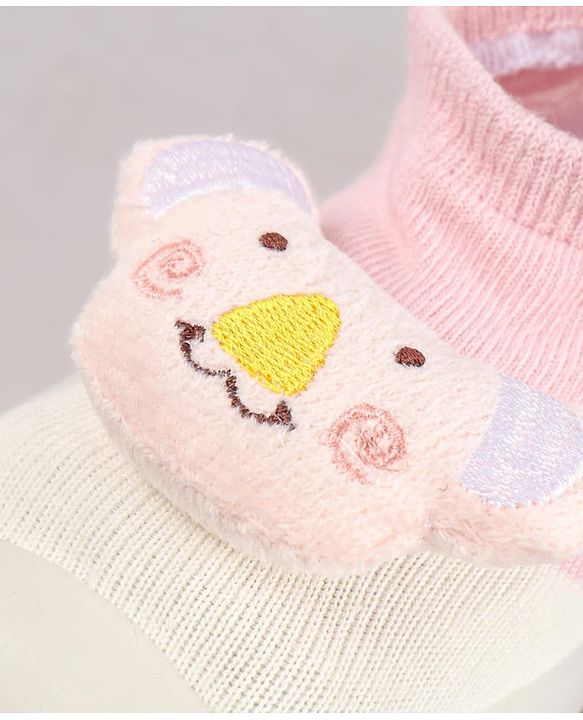 Cute Walk by Babyhug Koala Bear Applique Slip On Sock Shoes - Green