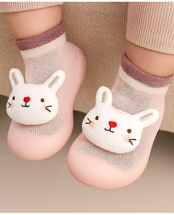 Cute Walk by Babyhug Lion Applique Slip On Sock Shoes - Yellow