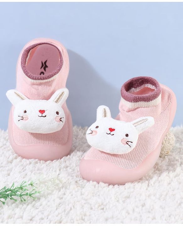 Cute Walk by Babyhug Lion Applique Slip On Sock Shoes - Yellow
