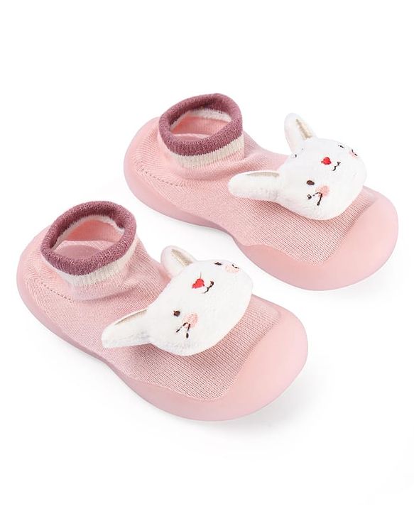 Cute Walk by Babyhug Lion Applique Slip On Sock Shoes - Yellow