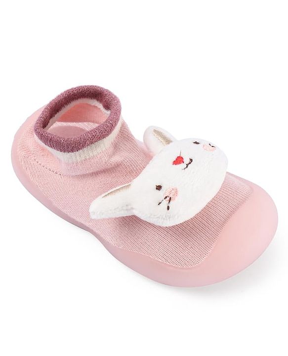 Cute Walk by Babyhug Lion Applique Slip On Sock Shoes - Yellow