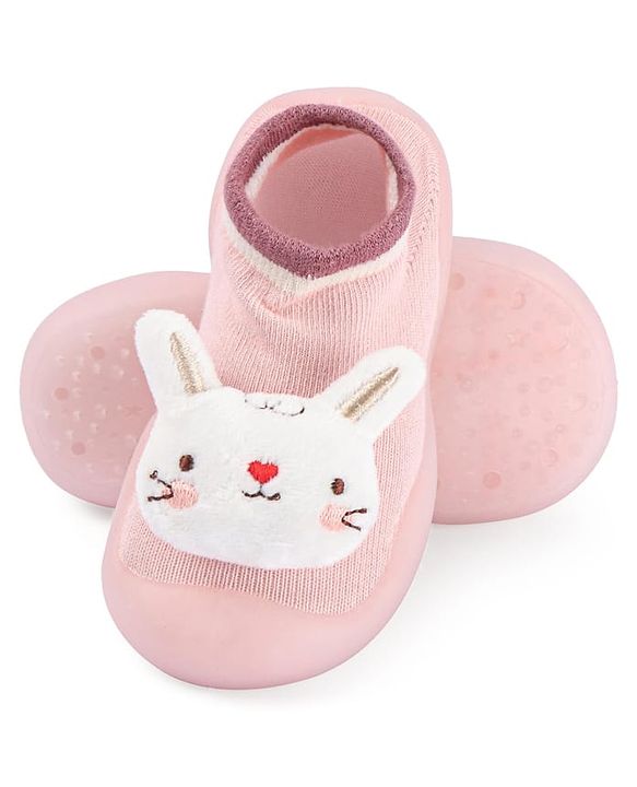 Cute Walk by Babyhug Lion Applique Slip On Sock Shoes - Yellow