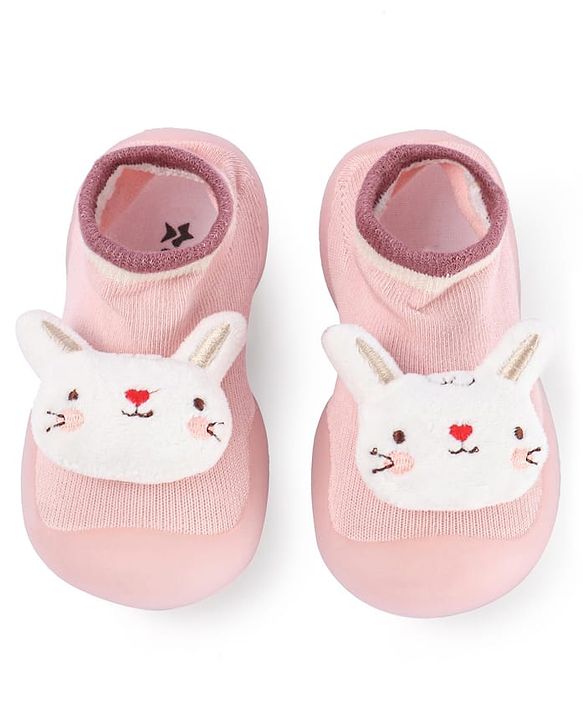 Cute Walk by Babyhug Lion Applique Slip On Sock Shoes - Yellow