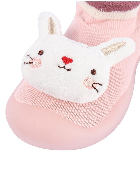 Cute Walk by Babyhug Lion Applique Slip On Sock Shoes - Yellow