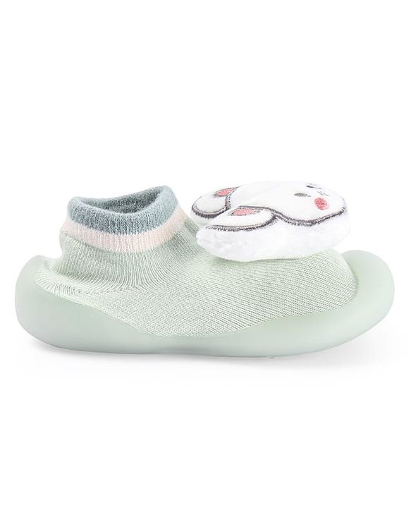 Cute Walk by Babyhug Lion Applique Slip On Sock Shoes - Yellow