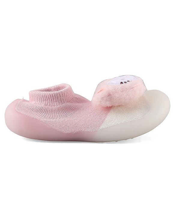 Cute Walk by Babyhug Socks shoes with Cat Applique - Pink