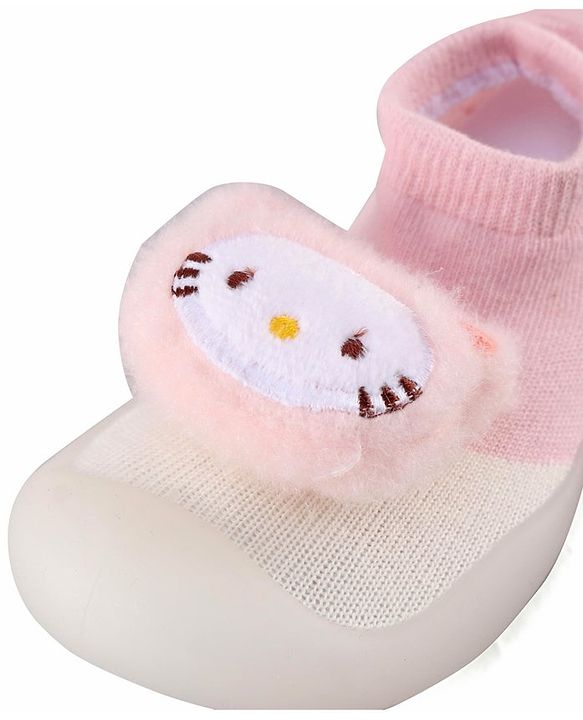Cute Walk by Babyhug Socks shoes with Cat Applique - Pink