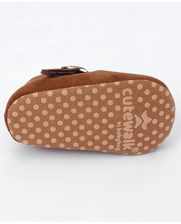 Cute Walk by Babyhug Buckle Closure Booties - Brown
