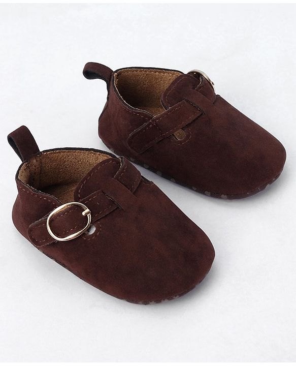 Cute Walk by Babyhug Buckle Closure Booties - Dark Brown