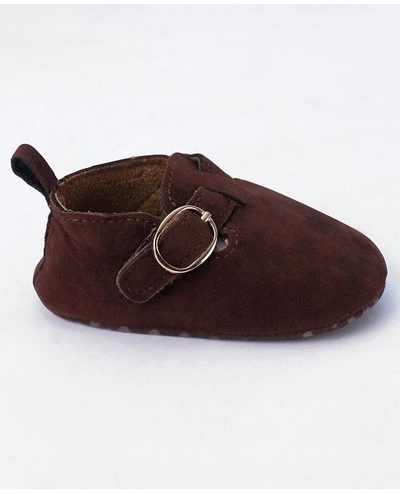 Cute Walk by Babyhug Buckle Closure Booties - Dark Brown
