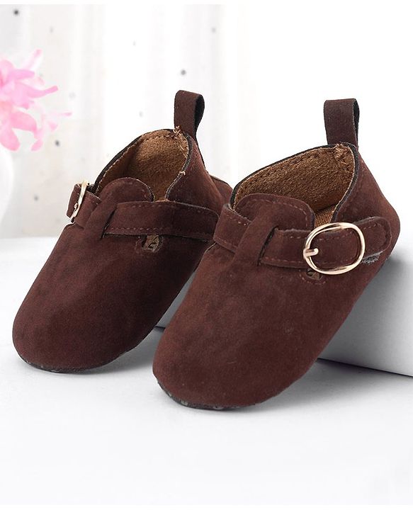 Cute Walk by Babyhug Buckle Closure Booties - Dark Brown