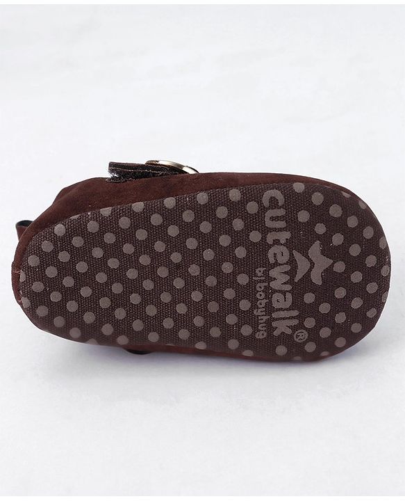 Cute Walk by Babyhug Buckle Closure Booties - Dark Brown