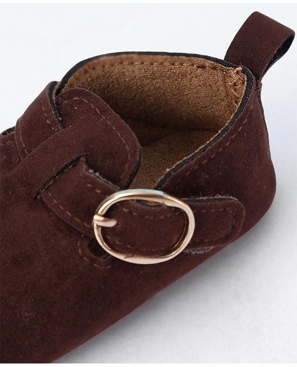 Cute Walk by Babyhug Buckle Closure Booties - Dark Brown