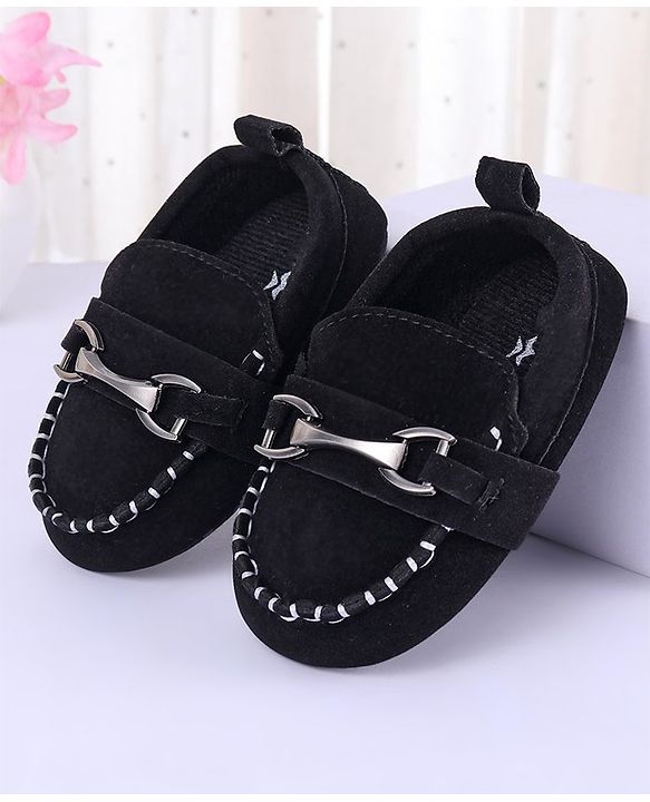 Cute Walk by Babyhug Slip On Loafer Booties - Black