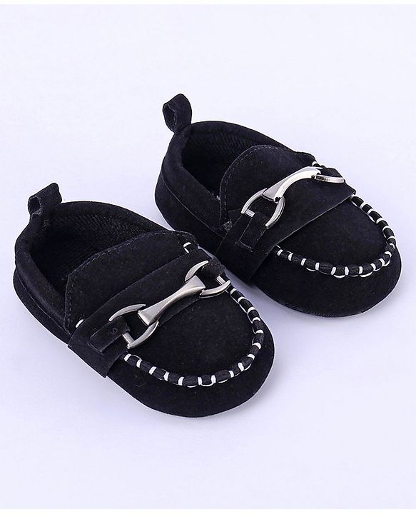 Cute Walk by Babyhug Slip On Loafer Booties - Black