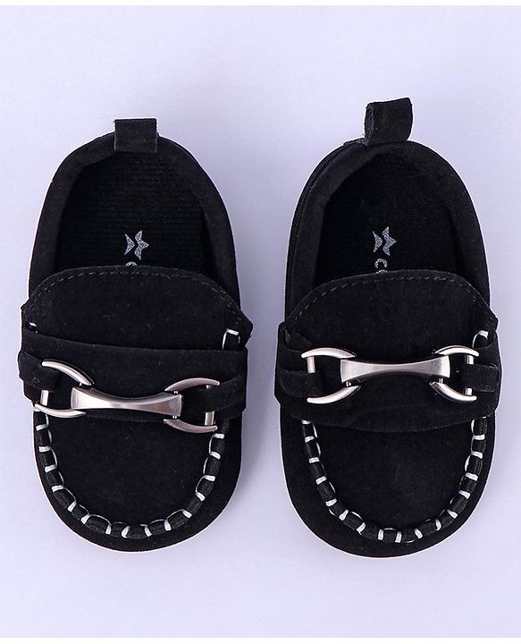 Cute Walk by Babyhug Slip On Loafer Booties - Black