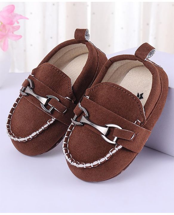 Cute Walk by Babyhug Slip On Loafer Booties - Coffee Brown