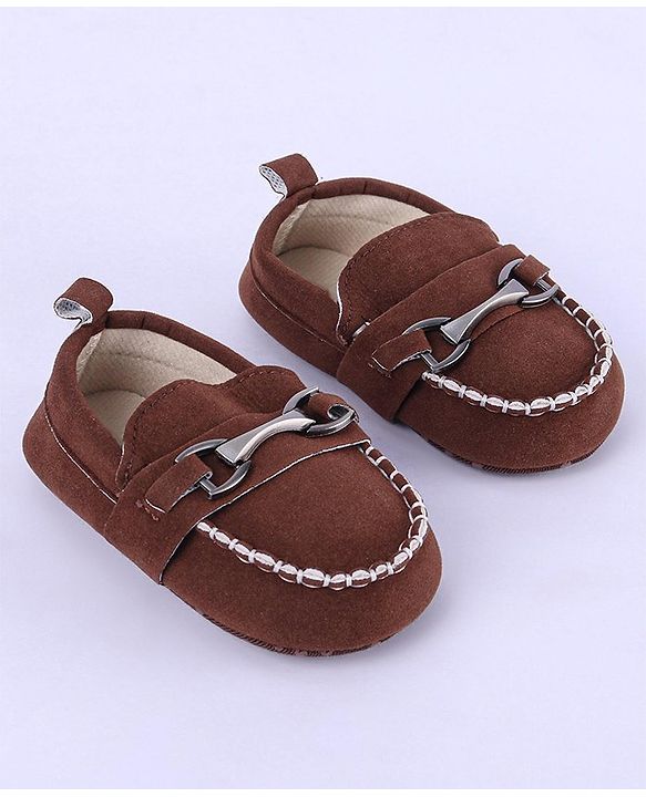 Cute Walk by Babyhug Slip On Loafer Booties - Coffee Brown