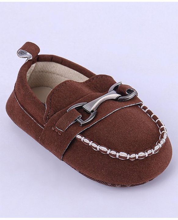 Cute Walk by Babyhug Slip On Loafer Booties - Coffee Brown
