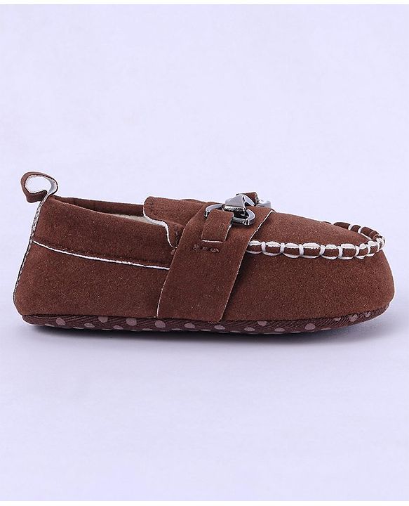 Cute Walk by Babyhug Slip On Loafer Booties - Coffee Brown