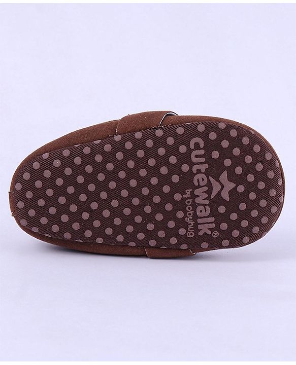 Cute Walk by Babyhug Slip On Loafer Booties - Coffee Brown