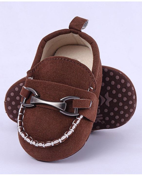 Cute Walk by Babyhug Slip On Loafer Booties - Coffee Brown
