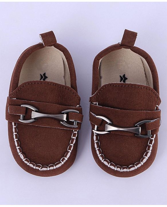 Cute Walk by Babyhug Slip On Loafer Booties - Coffee Brown