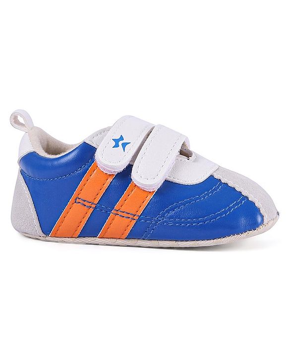 Cute Walk by Babyhug Colour Blocked Double Velcro Closure Booties - Blue