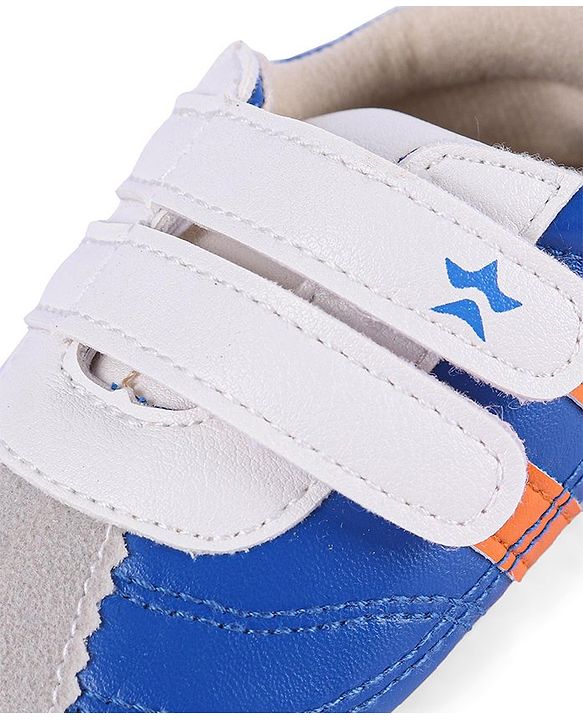 Cute Walk by Babyhug Colour Blocked Double Velcro Closure Booties - Blue