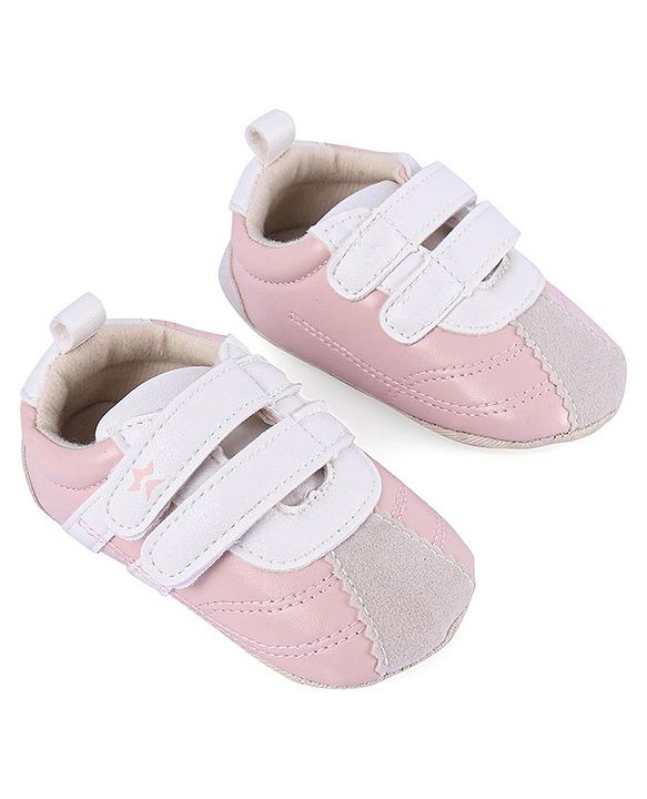 Cute Walk by Babyhug Colour Blocked Double Velcro Closure Booties - Blue