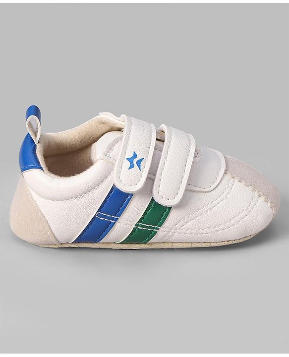 Cute Walk by Babyhug Colour Blocked Double Velcro Closure Booties - Blue