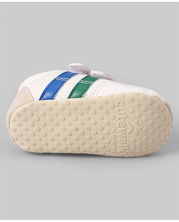 Cute Walk by Babyhug Colour Blocked Double Velcro Closure Booties - Blue