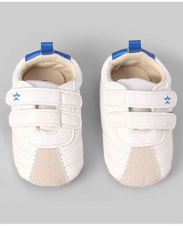 Cute Walk by Babyhug Colour Blocked Double Velcro Closure Booties - Blue