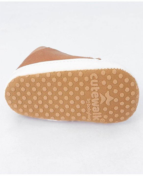 Cute Walk by Babyhug Lace Up Solid Booties - Brown