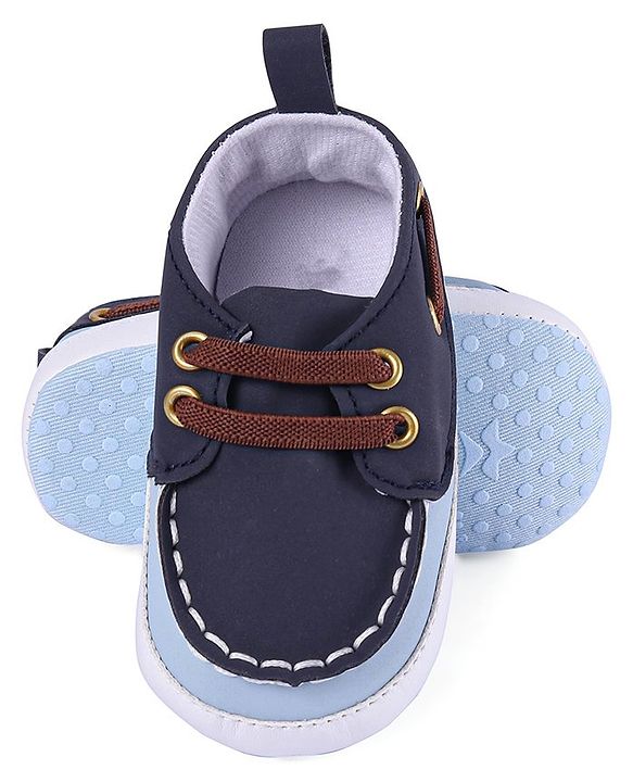 Cute Walk by Babyhug Slip On Booties with Lace Detailing - Coffee Brown