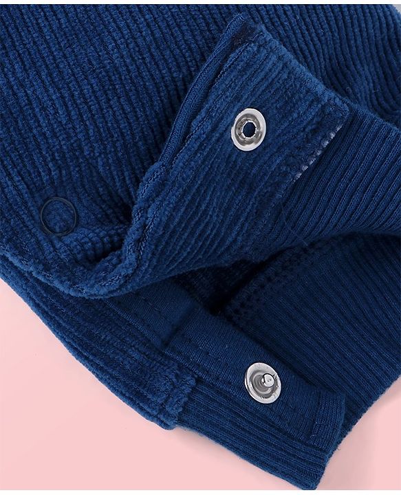 Babyhug Single Jersey Knit Full Sleeves Animal Printed T-Shirt & Dungaree - Navy Blue