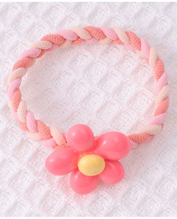 Babyhug Flower Charms Rubber Bands & Scrunchies Set of 5 - Multicolor