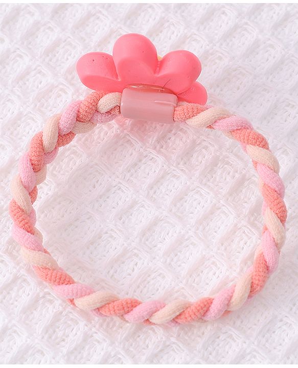 Babyhug Flower Charms Rubber Bands & Scrunchies Set of 5 - Multicolor