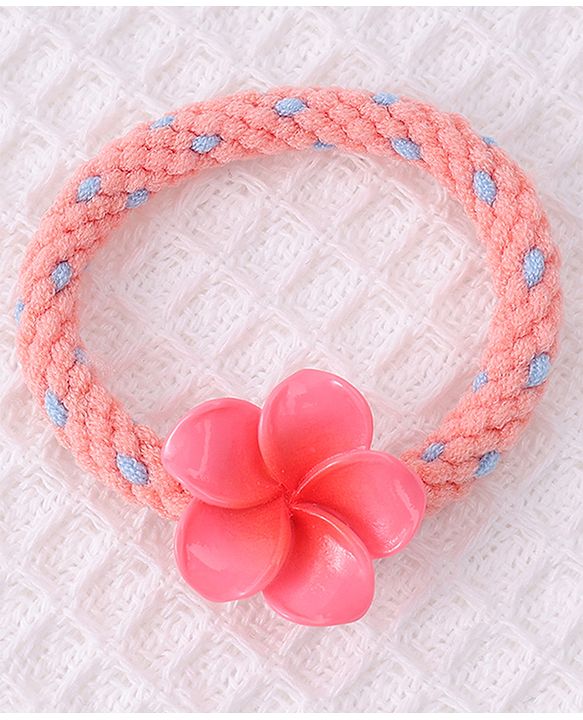Pine Kids Flower Motifs Rubber Bands Set of 5 - Multicolor