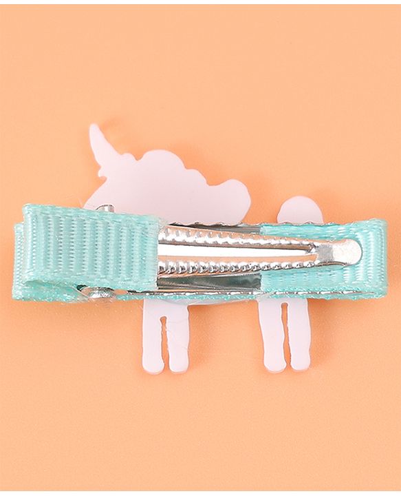 Babyhug Hair Pins And Clips With Unicorn & Floral Applique - Multicolour