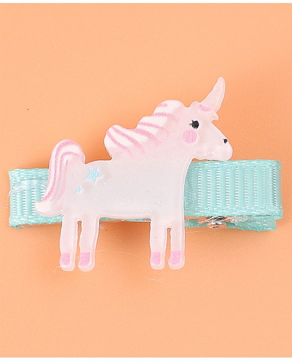 Babyhug Hair Pins And Clips With Unicorn & Floral Applique - Multicolour