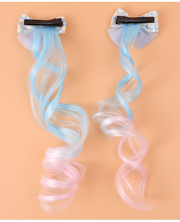 Pine Kids Bow Hair Extensions - Blue