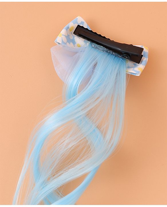 Pine Kids Bow Hair Extensions - Blue